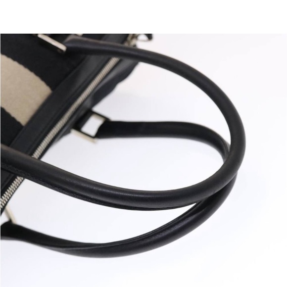 GUCCI GG CANVAS SHERRY Line Handbag Black/White PREOWNED Beautiful Bag - Picture 7 of 16